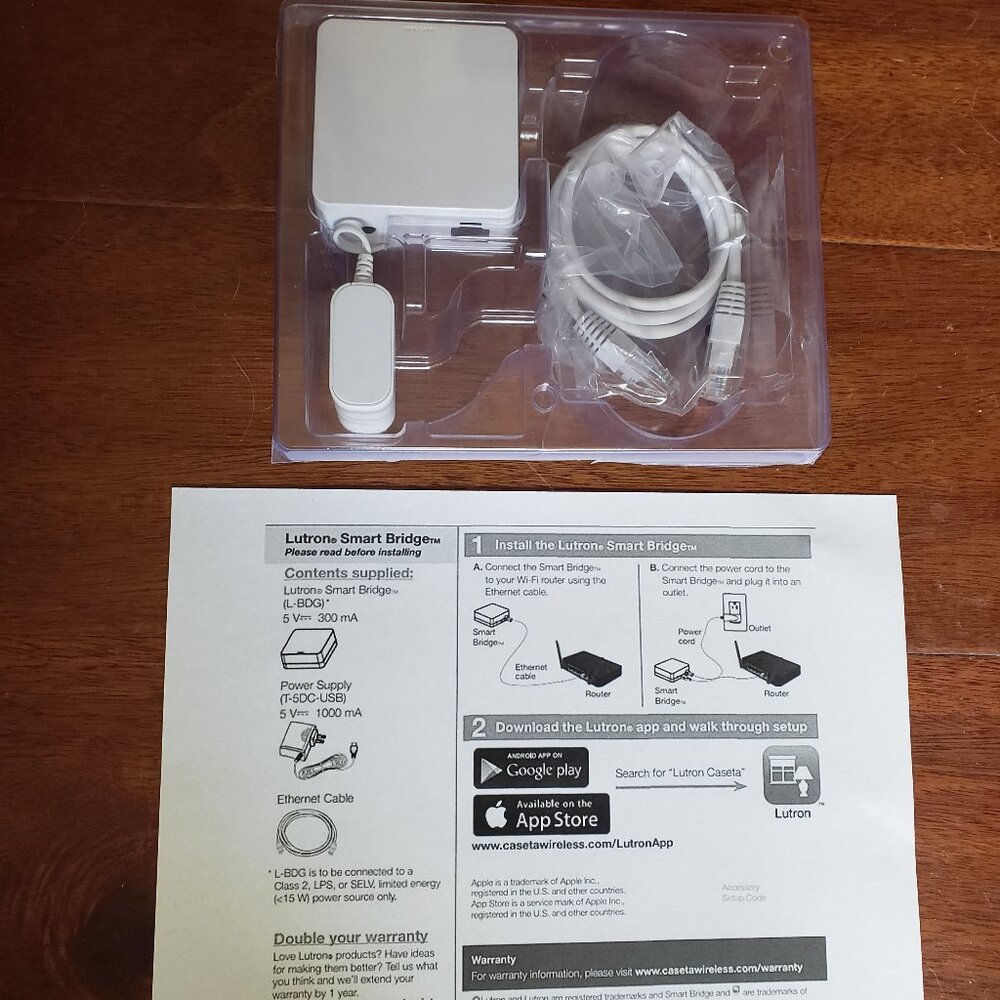 NEW Lutron Caseta Smart Bridge Hub L-BDG2-WH HomeKit/Alexa/Google